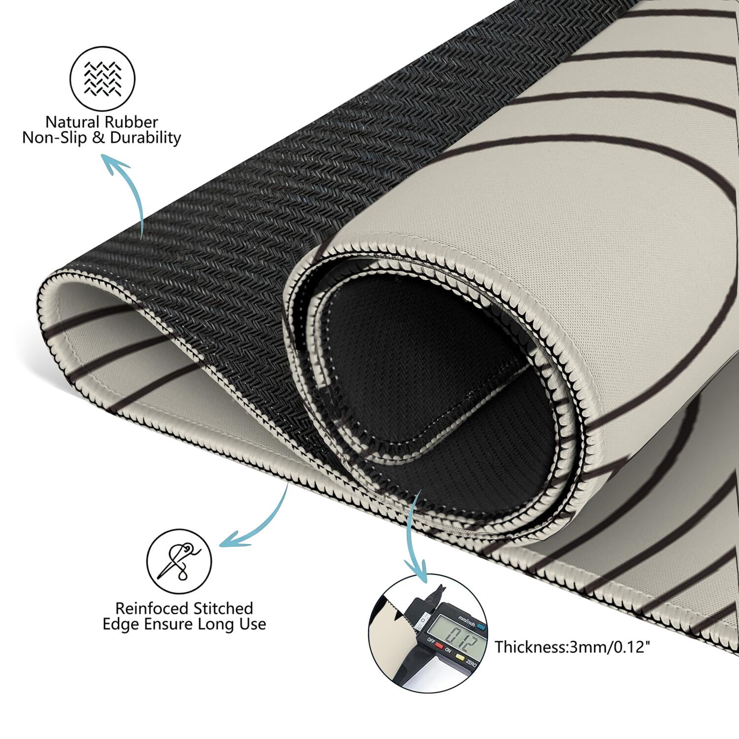 31.5 Inch Square Boho Mahjong Mat, Professional Rubber Non-Slip Table Pad with Noise Dampening, Versatile Mat for Card Games Tile Games and Board Games
