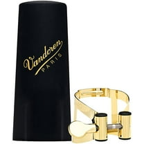 Vandoren M|O Ligature and Plastic Cap for Alto Saxophone; Gilded Finish