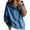 Blue, variant on Wutalume Women's Casual Hooded Denim Jacket - Stretch Jean Coat with Pockets for Fall Outfits and Everyday Wear, Womens Coats & Jean Jackets