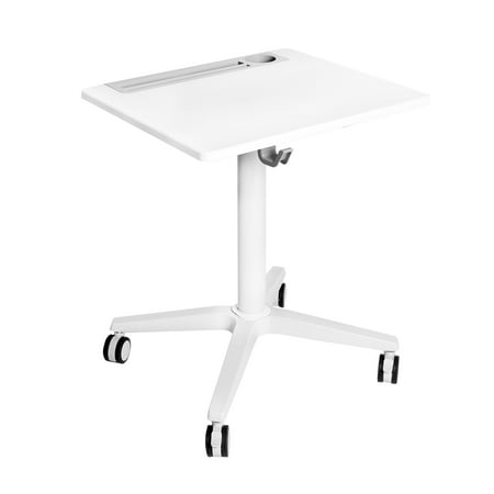 UPC: 0017641659047 | AIRLIFT® XL Sit-Stand Mobile Desk with Cup Holder  White