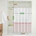thumbnail image 4 of Seasonwood Shower Curtain Tassel Modern Farmhouse Pink Striped Shower Curtain with Tassels for Bathroom Decor 72x72, 4 of 7