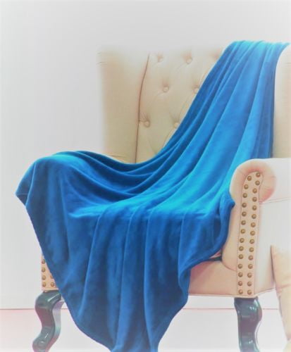 Microlight Plush Solid Fleece Throw Blanket, Aqua, 50&quot; x 60&quot;