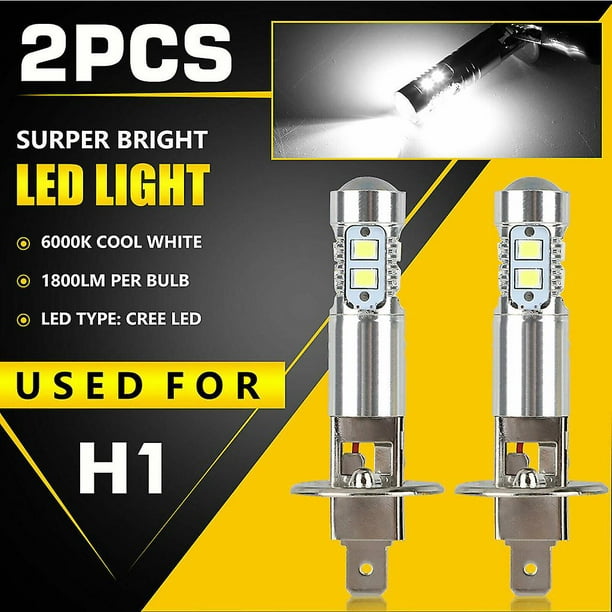 H1 Led Ampoules Kit de Conversion 100w 14000lm 6500k Hi / lo Lampe de  Faisceau