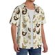 thumbnail image 2 of Fotbe Chicken Cartoon Camisa Estampada de Manga Corta para Hombre, Casual de Verano, Estilo Playero, Sin Arrugas-Medium, 2 of 5