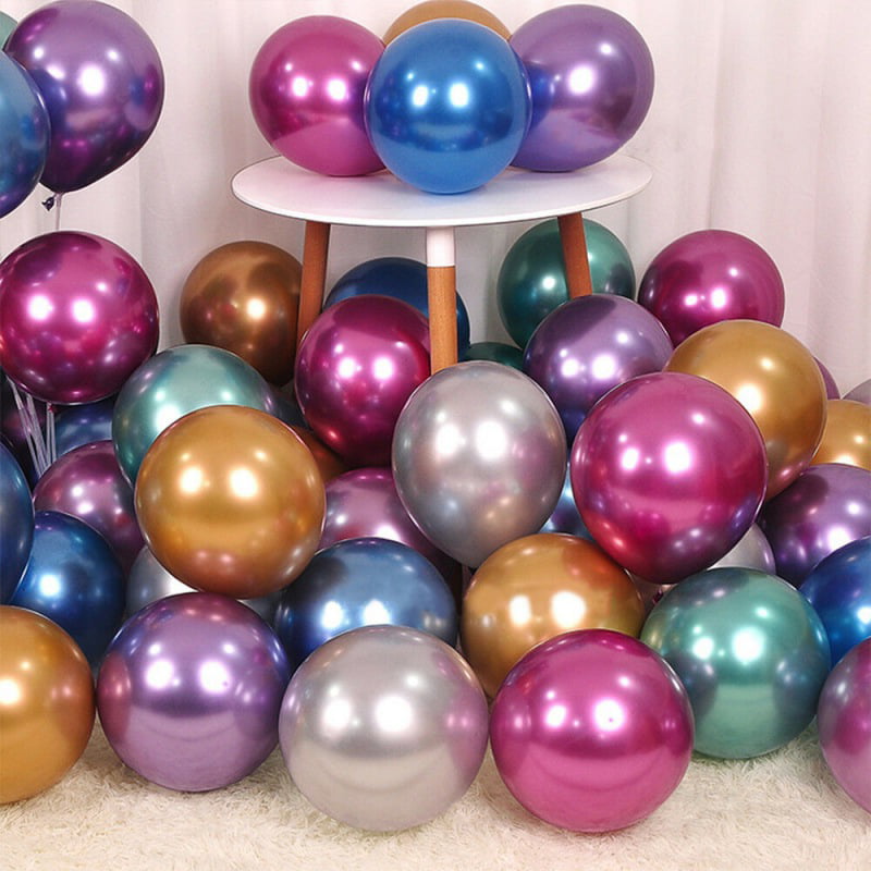 10PCS 12" Metallic Latex Balloons Chrome Balloons Wedding Birthday Party Decor 