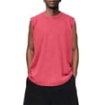 thumbnail image 3 of Men’s Sleeveless Tank Top Distressed Acid Wash Oversized Crewneck Loose Summer Tee, 3 of 8