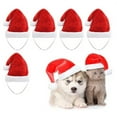 thumbnail image 2 of Koiauber Pet Santa Hat Red Fleece Santa Claus Hat Dog Cat Dress-up Costume for Puppy Kitten Small Cats Dogs, 2 of 8