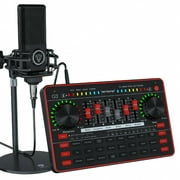 Podcast Microphone Sound Card Kit, Professional Studio Condenser Mic & G3 Live Sound Mixer/Voice Changer/Audio Interface/Audio Mixer for Streaming/Gaming/Recording/Singing/ComputerBlack