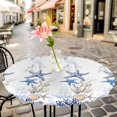 thumbnail image 6 of Starfish Round Tablecloth for 36-44 Inch Tables,Fitted Table Cover with Elastic Edge,Blue Ocean Coastal Coral Shell Nautical Boat Waterproof Outdoor Table Cloth Protector for Patio Garden Dinner, 6 of 9
