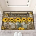 thumbnail image 2 of Brown Wood Sunflower Flowers (7) Welcome Doormat for Indoor/Outdoor Entrance Brown Wood Sunflower Flowers (7) Decoration Door Mat Kitchen Door Mat Bedroom Doormat 17x30 Inch, 2 of 6
