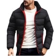 thumbnail image 2 of Aimik Hanes Men's Hooded Puffer Jacket - Insulated Quilted Winter Coat - Weather Resistant Men's Bubble Jacket-Black M, 2 of 6