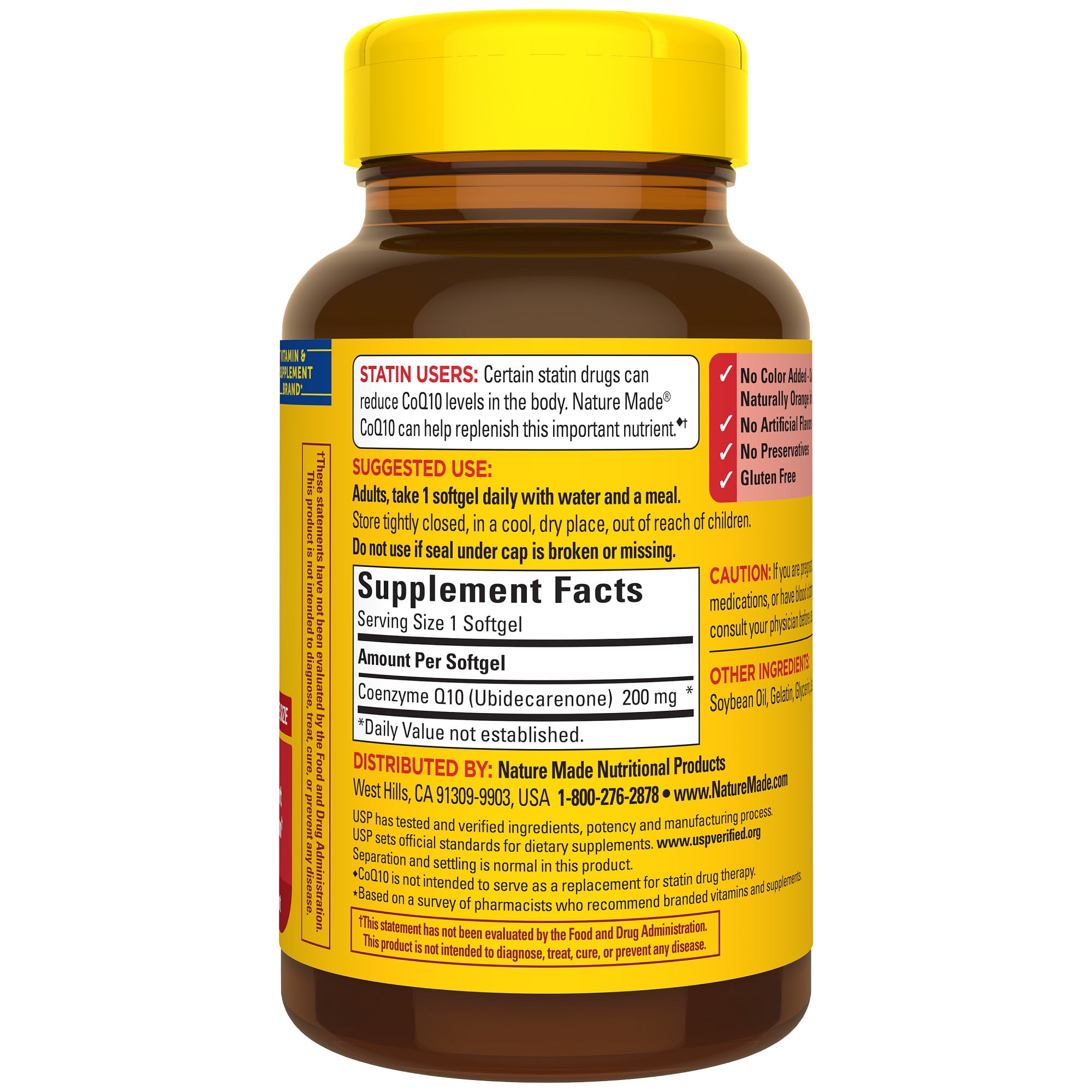 Nature Made CoQ10 200mg Softgels, Dietary Supplement for Heart Health Support, 80 Count
