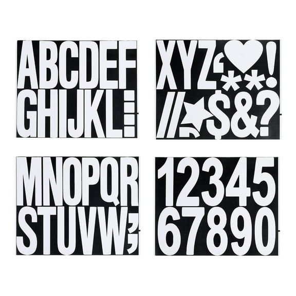 Uxcell Letters Numbers Kit, Self-Adhesive Alphabet Stickers Larger Number Sticker Decal for Mailbox Arts Crafts DIY Outdoor Sign White