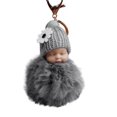 thumbnail image 1 of Kcodviy Cute Fur Fluffy Pompom Key Ringer Sleeping Doll Key Work Key Holder Chains Keyrings Bags Charm Small Key Clip Pendant, 1 of 1