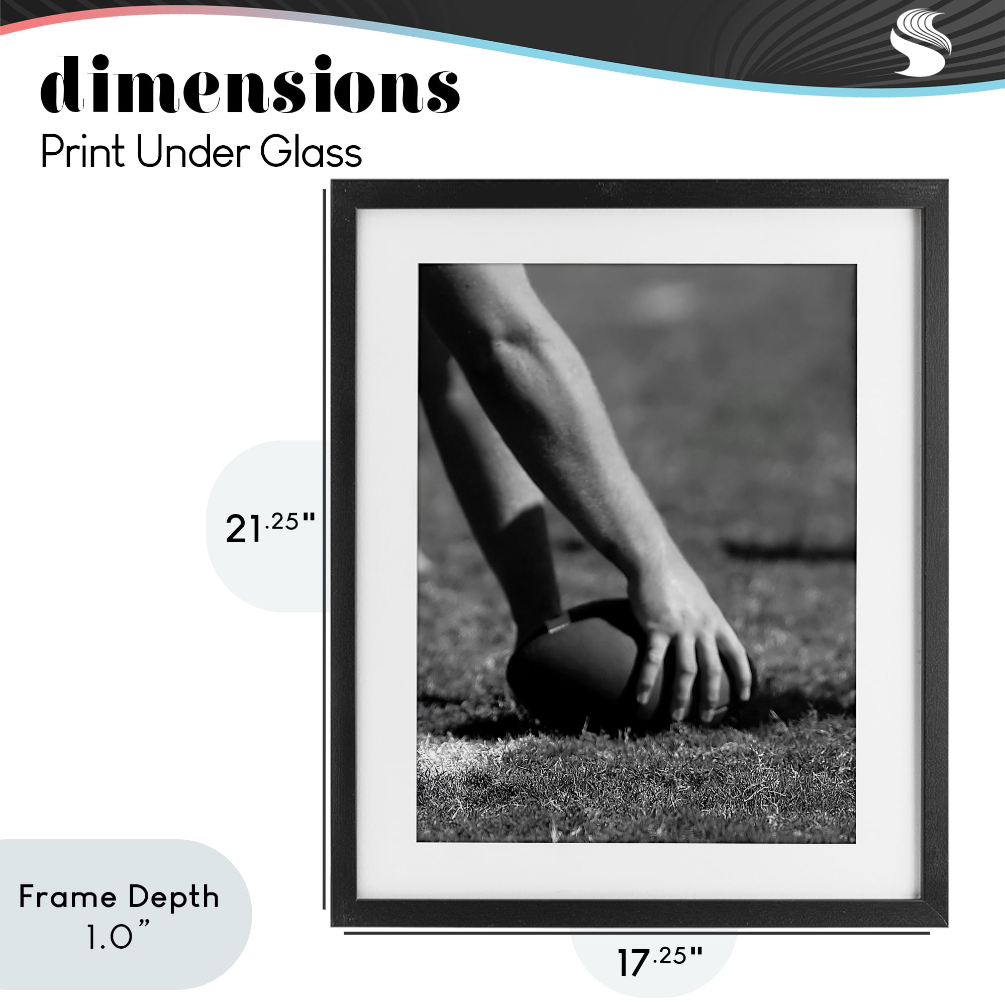 Stupell Industries Football Hike in Action Black Framed Print Under Glass, design by Marcus Prime