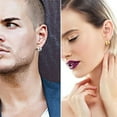 thumbnail image 4 of Soumake 1 Pair Fashion Cool Men'S Stainless Steel Huggie Hoop Earrings Casual Jewelry Fashion, 4 of 8