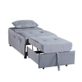 thumbnail image 4 of Newboti Furniture Modern Lift Top Storage Bench with Pull-out Bed 1pc Gray Velvet Tufted Solid Wood Furniture Convertible Chair 08013, 4 of 12
