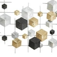 thumbnail image 4 of CosmoLiving by Cosmopolitan Multi Colored Metal 3D Cube Relief Geometric Wall Decor, 4 of 7
