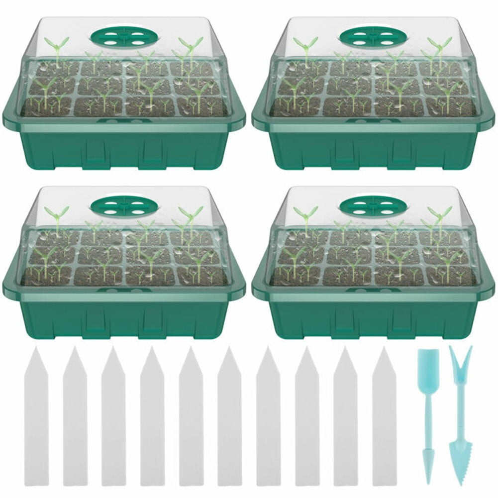 Propagator with Humidity Vents Domes,Heavy Duty Growing Tray Mini Greenhouse 