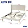thumbnail image 2 of WJORATA Upholstered Platform Queen Size Bed Frame with Headboard Wooden Slats Support,Beige, 2 of 6