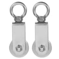 thumbnail image 1 of Miangastore 2 Pcs Poulie Lourde en Acier Inoxydable Petite Poulie Corde de Levage Roues de Piste, 1 of 9