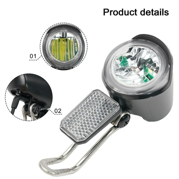 Phare De Vélo, 6 V, 12 V, 24 V, 36 V, 48 V, 60 V Avant Avec Prise étanche Et Câble De 16 Pouces, Lumières En Plastique De Remplacement Modifiées Pour Night RidingLight