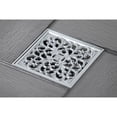 thumbnail image 2 of Kingston Brass BSF9771C Watercourse Scroll 4-Inch Brass Square Grid Shower Drain with Hair Strainer in Polished Chrome, 2 of 7