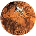 thumbnail image 3 of Vintage Apple Collection 12x12 Black Modern Framed Museum Art Print Titled - Mucha Autumn Medallion, 3 of 5