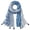 Blue Feathers, variant on Boho Lightweight Floral Vintage Fringed Scarf, Shawl Wrap with Tassels, Floral Damask