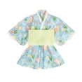 thumbnail image 6 of Piomll Outfit Sets For Girls Trendy Stylish Print Kimono Long Sleeve Casual Kids Clothes, 6 of 8