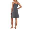 thumbnail image 3 of INSPIRE CHIC Women's Nightgown Sleeveless Spaghetti Strap Cross Back Sleepwear Dress Nightwear S Melange Grey, 3 of 6