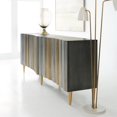 thumbnail image 4 of Bowery Hill 2-Shelf Modern Wood & Aluminum Media Credenza in Silver/Gold, 4 of 4
