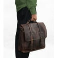 thumbnail image 4 of Jaald 16" Leather Messenger Bag Laptop Briefcase Work Satchel for Men Women Crossbody Shoulder Bag Man Purse Corporate Gifts, 4 of 11