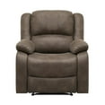 thumbnail image 3 of Lexicon Fairview Polished Microfiber Upholstered Manual Recliner in Brown, 3 of 9