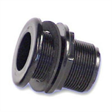 Threaded Bulkhead - 1-Inch Double Threaded Bulkhead, Heavy wall bulkhead is molded of highest impact resistant PVC eliminating possibility of finding hidden.., By Lifegard Aquatics