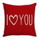thumbnail image 2 of Funda de almohada de lino con estampado de corazones y letras | Funda de cojín decorativa para sofá o cama | Funda de almohada cuadrada de 45x45 cm, 2 of 6