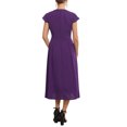 thumbnail image 3 of INSPIRE CHIC Women's Chiffon Cocktail Dress Cap Sleeve Tie Waist Formal Wedding Guest Dresses S Purple, 3 of 6
