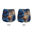 thumbnail image 3 of Rocae Elegant Blue Gold Blooms for Women's Athletic Shorts Workout Hiking Shorts Athletic Shorts for Running, Yoga, Gym, Sports-X-Large, 3 of 7