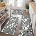 thumbnail image 2 of Black and White Chevron Pattern Kitchen Rugs Sets Of 3,Kitchen Runner Rugs Non Skid Washable,Decorative Kitchen Floor Mats for Kitchen,Sink,Laundry,17"x30"+ 17"x47" + 17"x59", 2 of 6