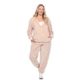thumbnail image 1 of PS2121-10-3X Plus Size Velour Tracksuit Set, Beige - 3XL - 2 Piece, 1 of 1
