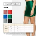 thumbnail image 2 of Women Basic Bodycon Pencil Comfy Stretchy Hight Waist Mini Skirt Made in USA, 2 of 4