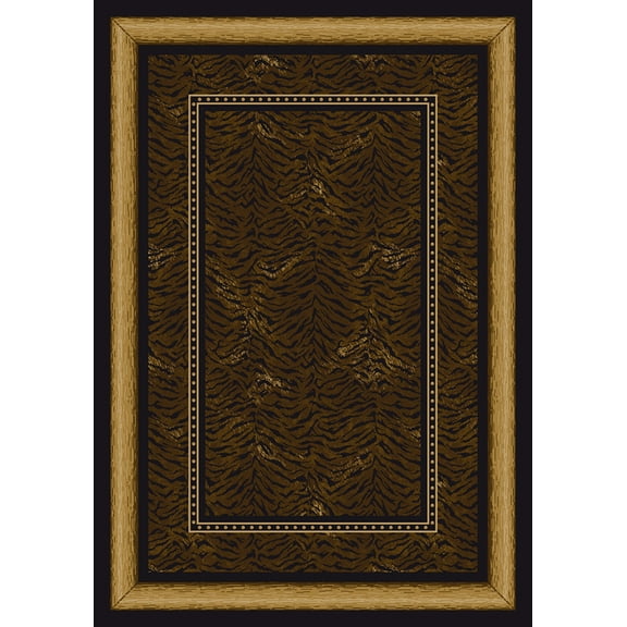 Milliken Black Animal Print Area Rug Chongwe Onyx - Aprx 3' 10" x 5' 4"