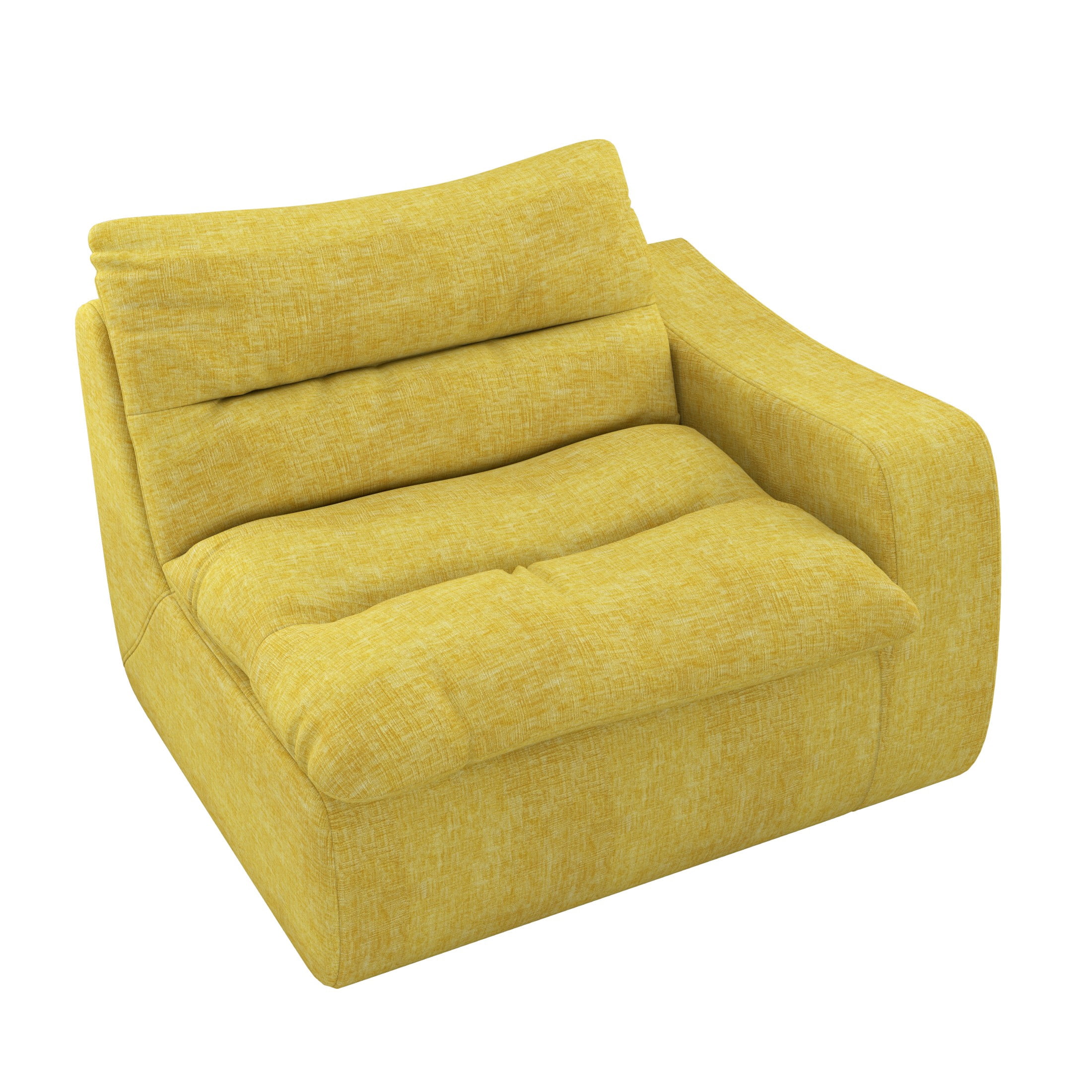 Aukfa 150" U-Shape Sectional Sofa with Ottoman, 6-Seater Chenille Modular Couch, Free Combination & Side Pockets, Yellow