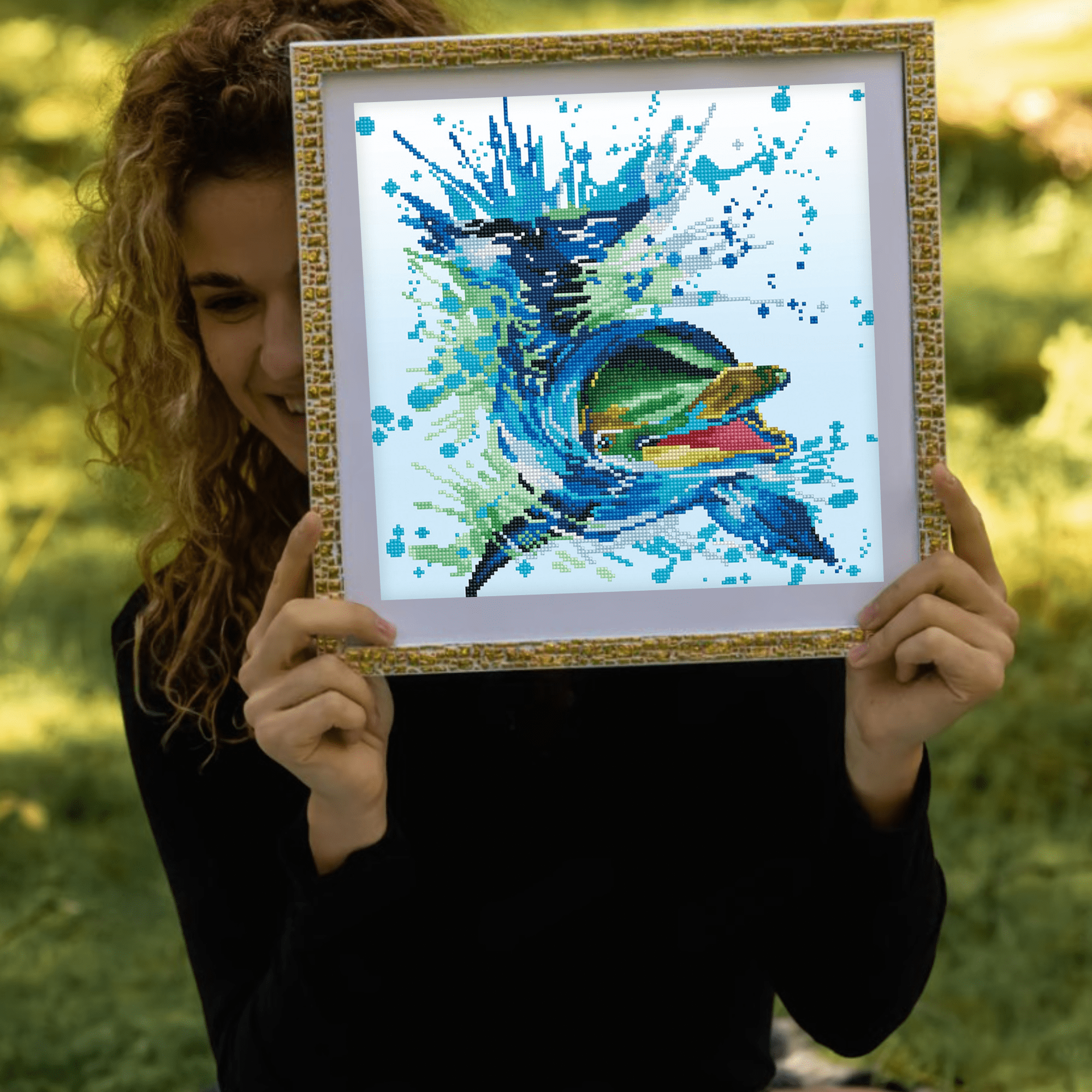 Diamond Dotz Flipper Dolphin Diamond Painting Kits for Adults - Diamond Art Kits a Relaxing Creative Craft Kit with Dotz Gems 15.7"x15.7