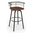 thumbnail image 1 of Amisco Brisk 25" Distressed Wood Swivel Counter Stool in Brown/Gun Metal, 1 of 4