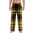 thumbnail image 2 of Pantalones de pijama largos para hombre, informales, con estampado a cuadros, holgados, deportivos, elásticos, rectos, vintage, con bolsillos, 2 of 9