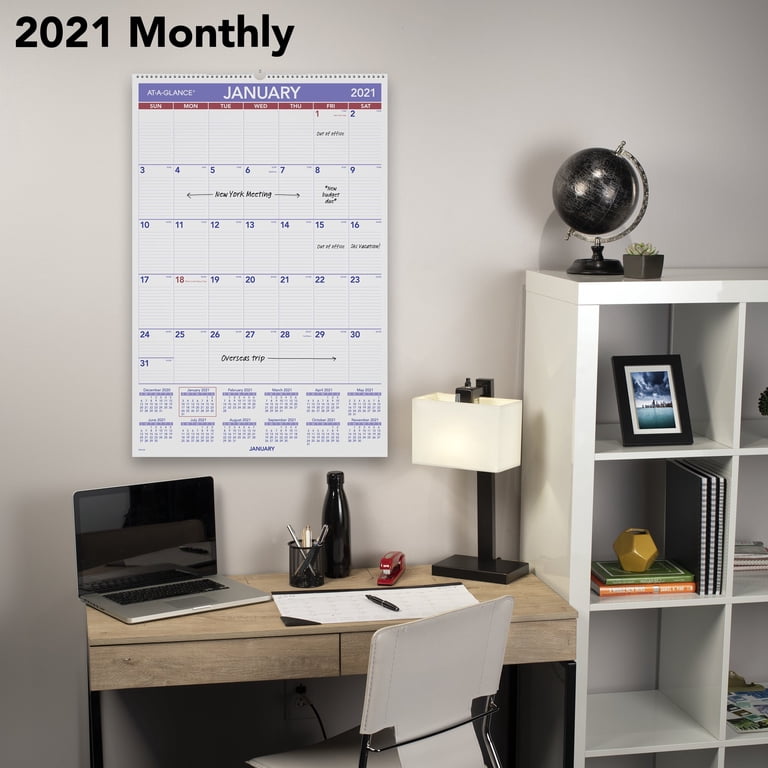 AT-A-GLANCE 2021 Wall Calendar, 12"x12", Illustrator's Edition - Monthly Planner With Art