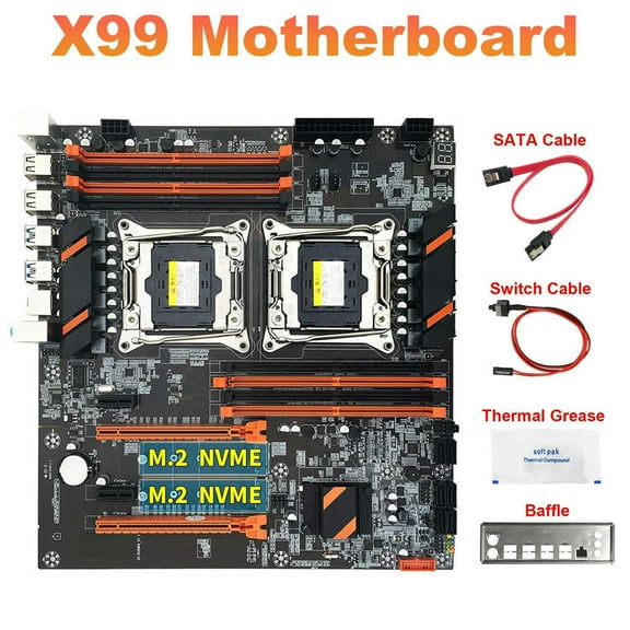 FOR X99 Dual CPU Motherboard SATA Cable Cable Baffle Thermal Grease A 2011 DDR4 Support 2011-V3 CPU Motherboard