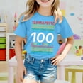 thumbnail image 2 of Girls Summer Cartoon Print Short Sleeve T Shirt Casual Round Neck Top For Toddler Kids And Teens School Season, 2 of 4
