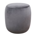 thumbnail image 2 of TOV Furniture la Collection de Saules Moderne Velours Rembourré Pouf Rond, Gris, 2 of 9